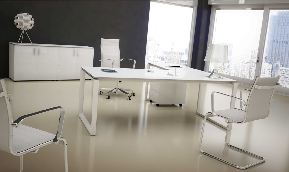 bureau blanc laque de la gamme groenland