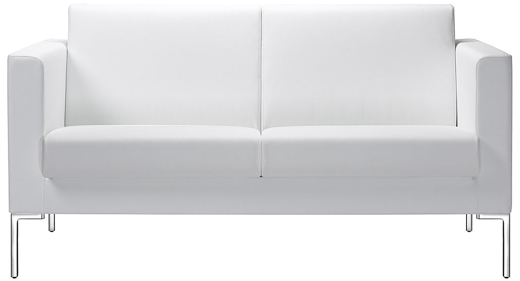MEUBLO Canapé Fixe 2 Places Simili Cuir 190 x 100 x 90 cm Bureau Florida Blanc