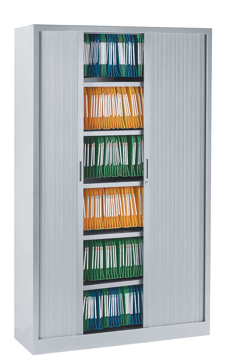 Armoire métallique à rideaux unis, de bureau, H198 x L 100 cm