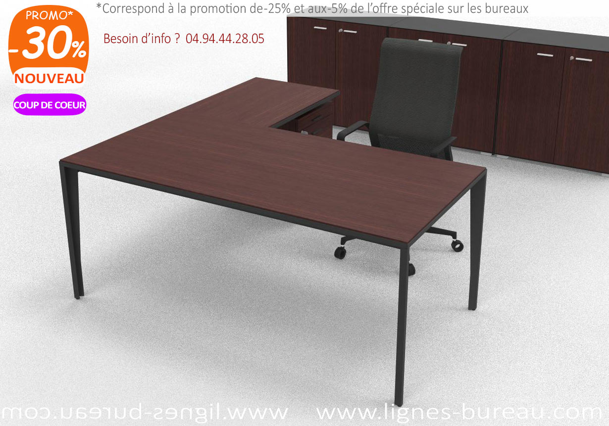 Bureau professionnel design contemporain, retour et caisson FIVE ...