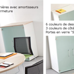 Armoire de rangement mi-haute de bureau en bois. H 166 cm - Mobilier de  bureau professionnel