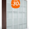 Armoire Bibliothèque de Bureau vitrée design gamme Longitude
