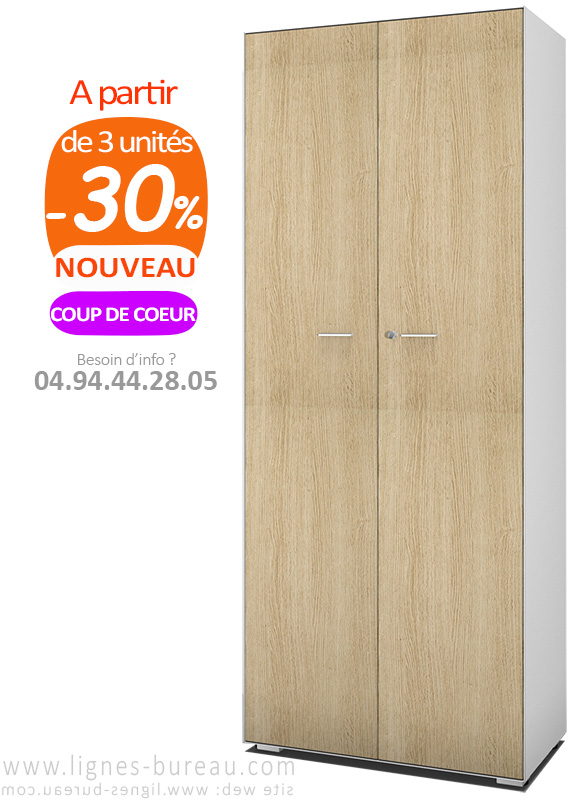 Armoire de rangement mi-haute de bureau en bois. H 166 cm - Mobilier de  bureau professionnel