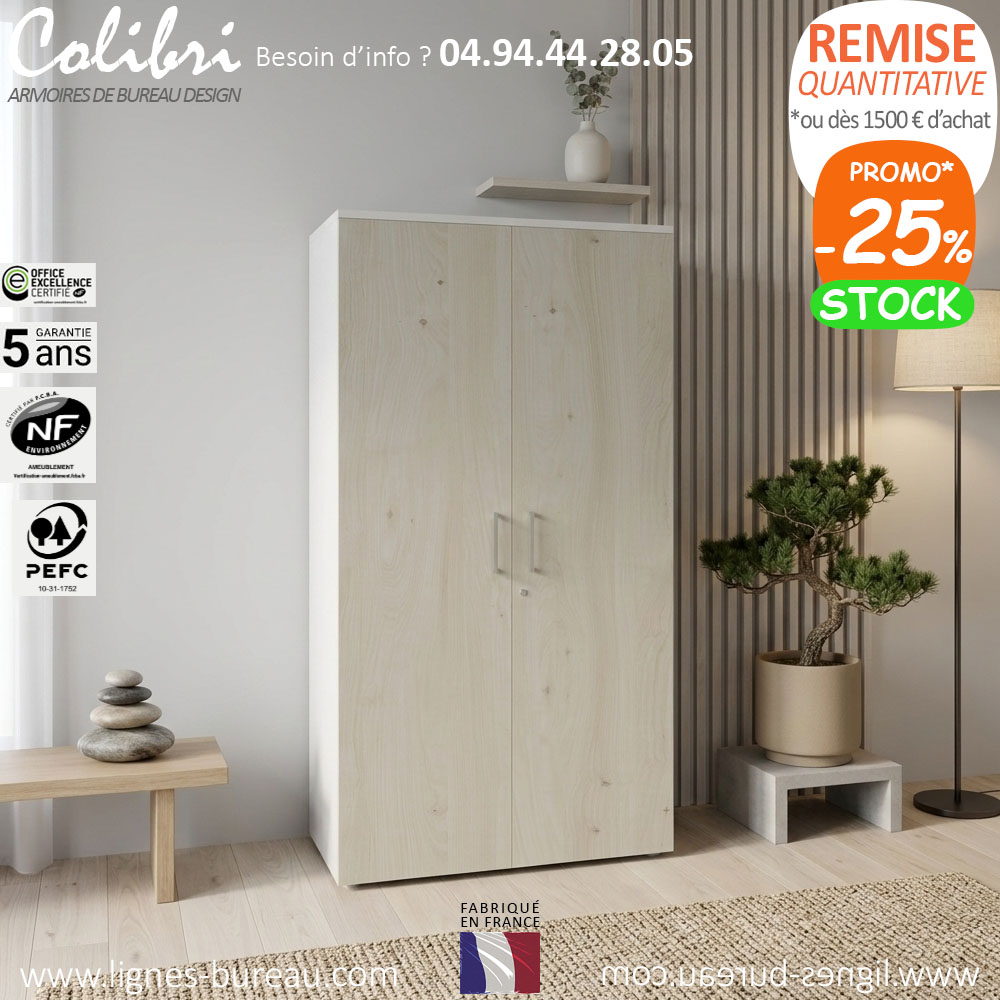 Armoire de bureau haute en bois design, Colibri