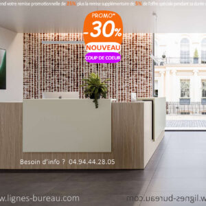 Grande banque d'accueil contemporaine d'angle en L, BENCH