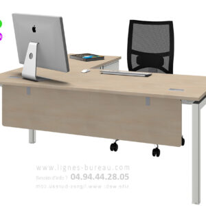 Bureau individuel design droit professionnel, retour et caisson ISOS