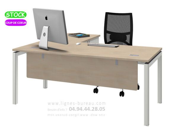 Bureau individuel design droit professionnel, retour et caisson ISOS