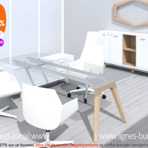 Bureau luxueux blanc au design moderne pour espaces de prestige. Gamme  ATHÉNA