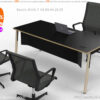 Bureau professionnel élégant noir et bois, avec voile de fond. Gamme New Wave