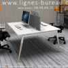 Bureaux open space design nordique, 2 personnes, COSY, écran gris