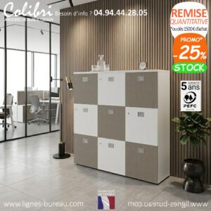 Casier vestiaire bois de bureau pour effets personnels, Colibri