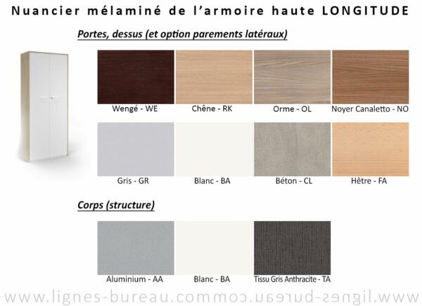 Armoire de bureau en bois haute, élégante pour professionnel, LONGITUDE – Image 2