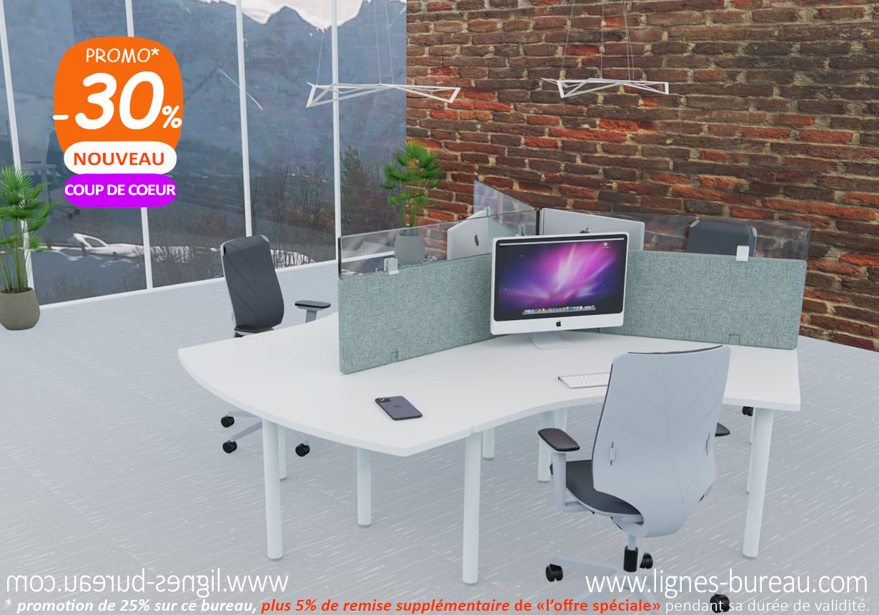 Grand bureau 3 postes de travail (18 m²) - S-PACE