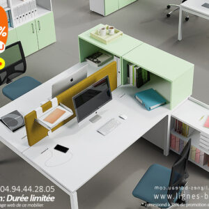 Mobilier de bureau bench pour 2 utilisateurs pour open space, Isos