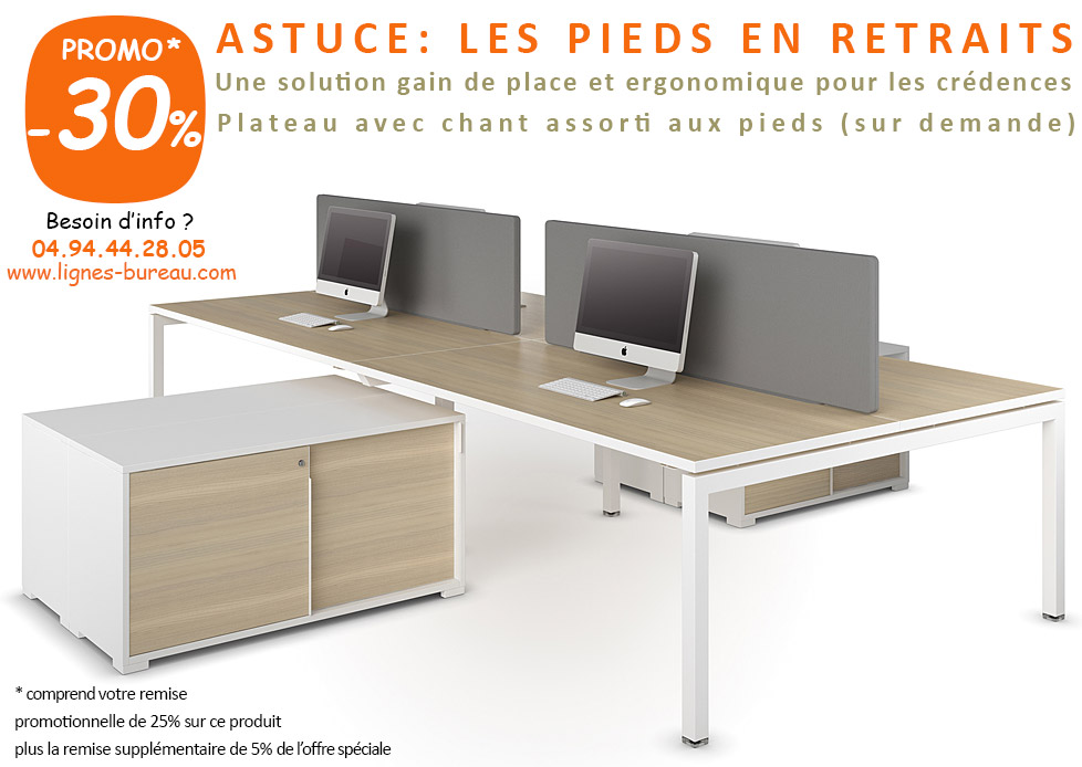 Bureau avec Plateau Coulissant LOOPY S - Design Bralco