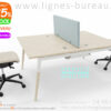 Bureau open space design 2 personnes, inspiration scandinave, cfn et blanc, Cosy