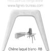 Le bureau direction verre Chrystal existe aussi avec Pied en bois blanc