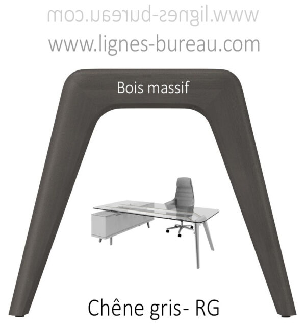 Pied bois gris pour le mobilier de direction luxueux en verre Chrystal