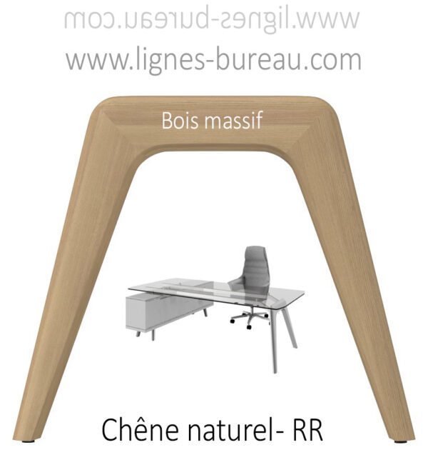 Pied chêne naturel du bureau de direction en verre Chrystal