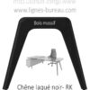 Pied en bois noir pour le prestigieux bureau direction verre Chrystal