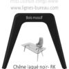 Pied en bois chêne noir pour le prestigieux bureau direction verre Chrystal