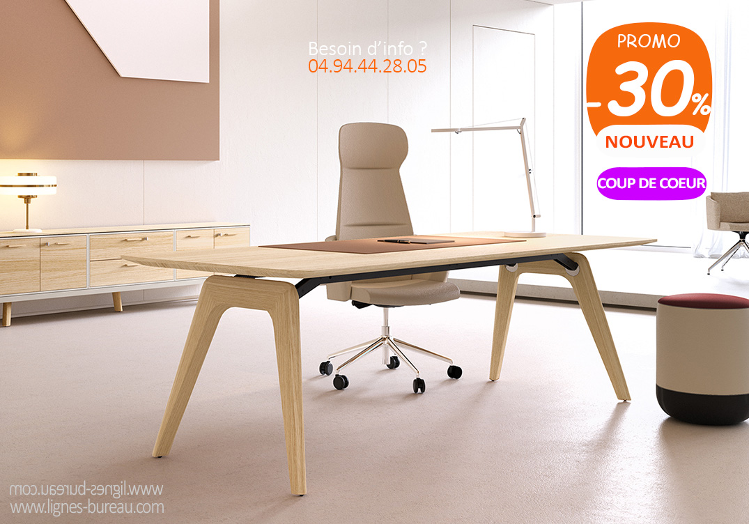 Bureau design, mobilier de bureau de direction NF environnement