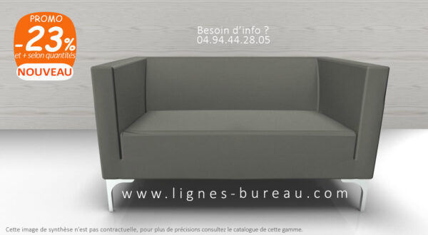 Canapé de bureau au design contemporain couleur Taupe, Jazz