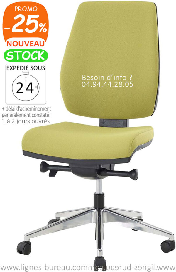 Chaise de bureau pas chère avec nouveau mécanisme synchrone avec tissu vert, ECOCHAIR