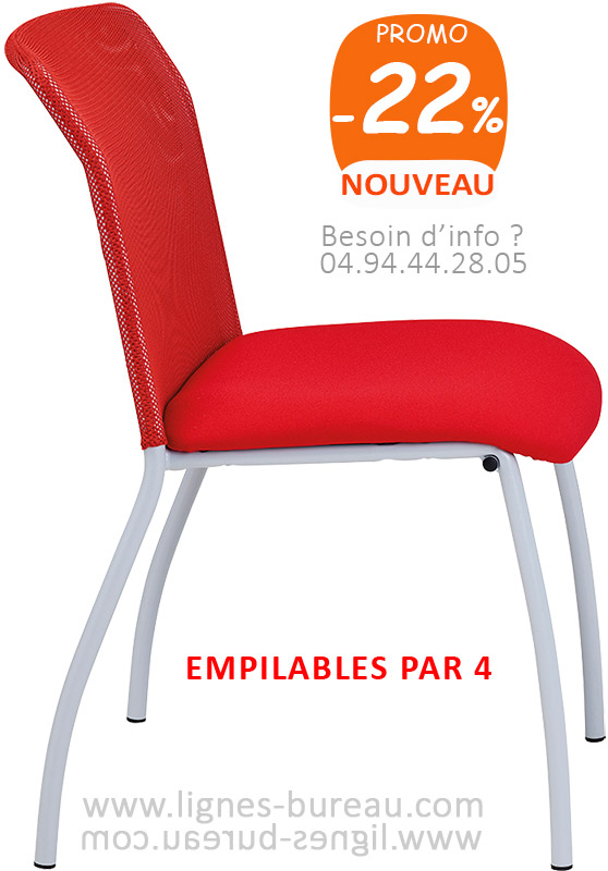 Chaise rouge pour réunions ou seminaires confortable et chic