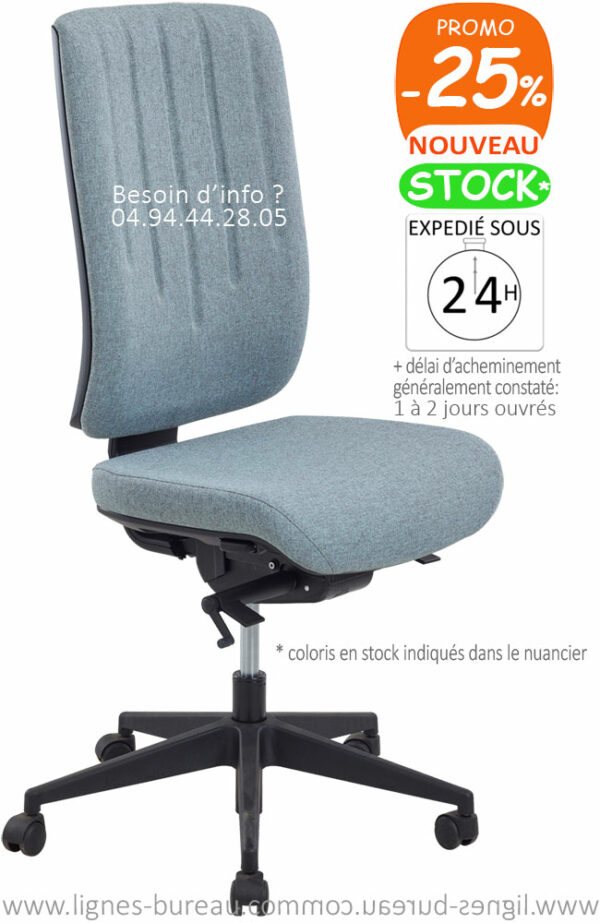 Chaise ergonomique synchrone avec tissu de qualité, chiné 5402 de la gamme HD