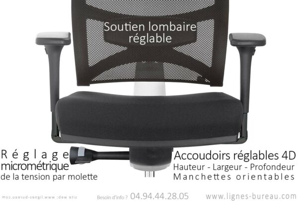 Ce fauteuil ergonomique bénéficie d'un équipement de qualité pour votre bien être