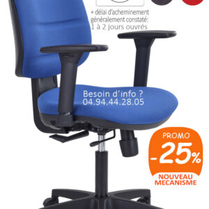 Fauteuil de bureau pas cher bleu avec mecanisme synchrone. Gamme YES