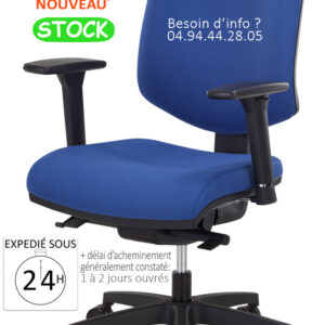 Fauteuil bureautique synchrone en tissu bleu en promotion, FLORENT