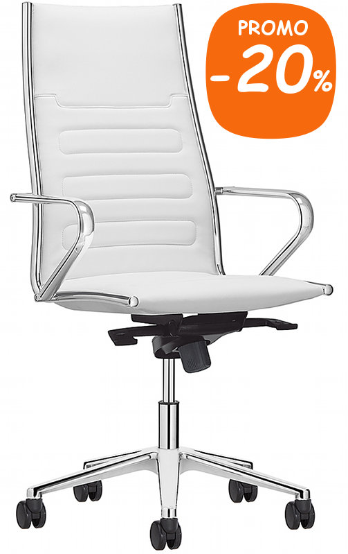 Fauteuil visiteur design cuir, similicuir et chrome Class M - Mobilier de  bureau professionnel