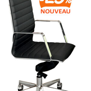 Fauteuil de direction élégant et luxueux en cuir noir nommé Ultra