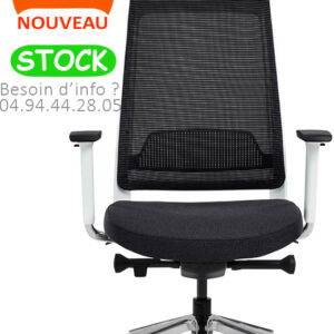 Fauteuil de bureau ergonomique design avec têtière en promotion Black and White