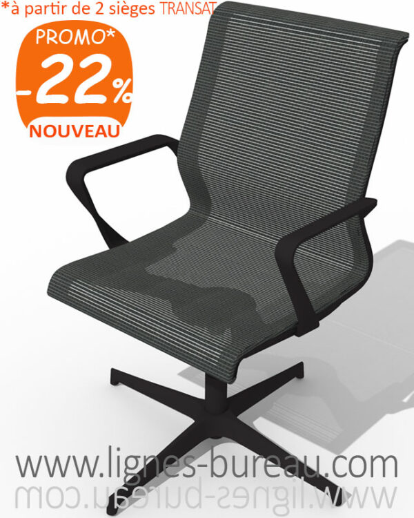 Fauteuil pour réunir vos visiteurs, élégant et confortable, noir, TRANSAT