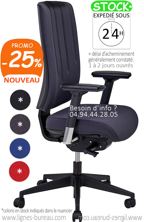 Chaise et Fauteuil à mécanisme Synchrone et Dossier Haut nommé HD