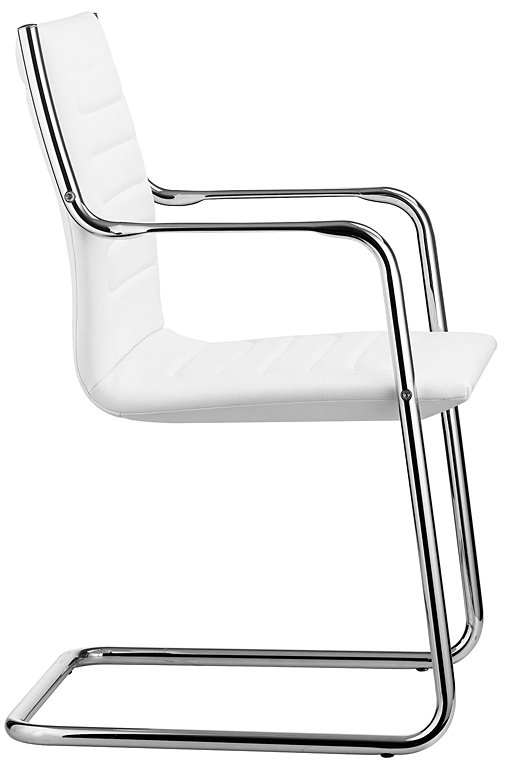 Fauteuil visiteur design cuir, similicuir et chrome Class M - Mobilier de  bureau professionnel