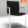Fauteuil luge noir en similicuir ULTRA pour bien accueillir vos visiteurs