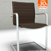 Fauteuil visiteur direction ULTRA en imitation cuir marron foncé