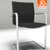 Fauteuil visiteur ULTRA en similicuir gris anthracite et chrome