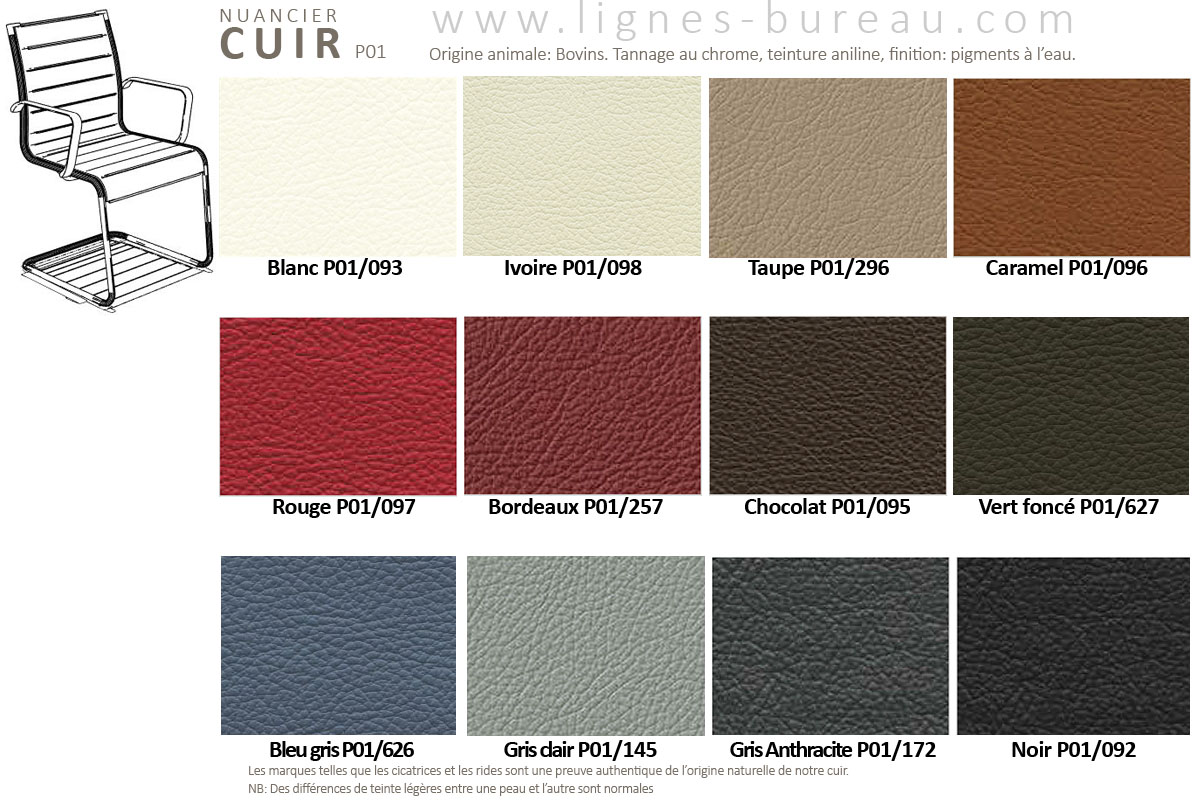 Fauteuil visiteur réunion luge, en cuir, Élegance : optez pour un design chic et épuré ! – Image 5