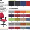 Coloris des revêtements des sièges bureautique pas cher de la gamme Yes