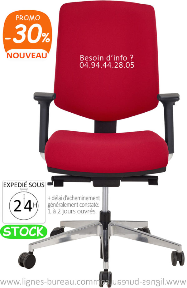 Siège de bureau synchrone en promo rouge, livré en 48 à 72 heures, FLORENT