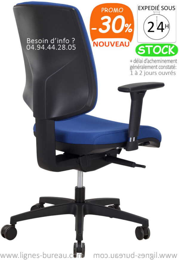 Siège de bureau synchrone, accoudoirs réglables, en promo, FLORENT