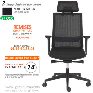 Siège Synchrone, dossier Filet et accoudoirs 4D, en promo, Z