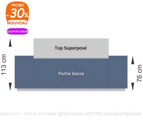 Banque d'accueil moderne bien proportionnée. Gamme STELLA