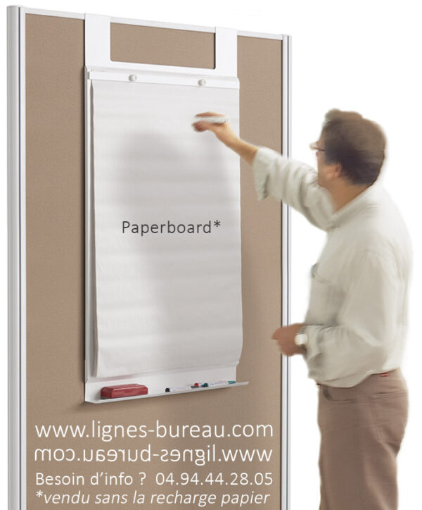 Paperboard blanc amovible pour cloison hauteur 200 cm, Partition Plus