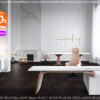 Bureau luxueux blanc, design moderne et prestigieux, ATHÉNA